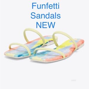 Dolce Vita slip on flat Sandals New in box 9.5 funfetti Lester